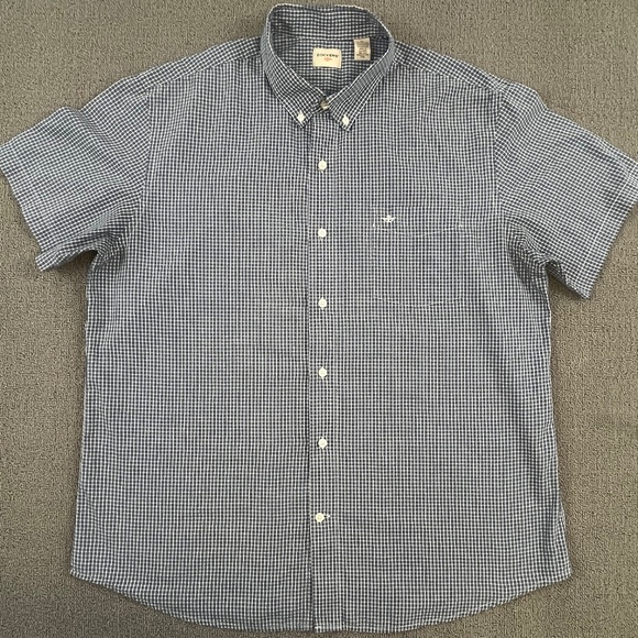Docker Other - Docker Shirt Adult Extra Large Blue Button Up Check Short Sleeve Casual Men